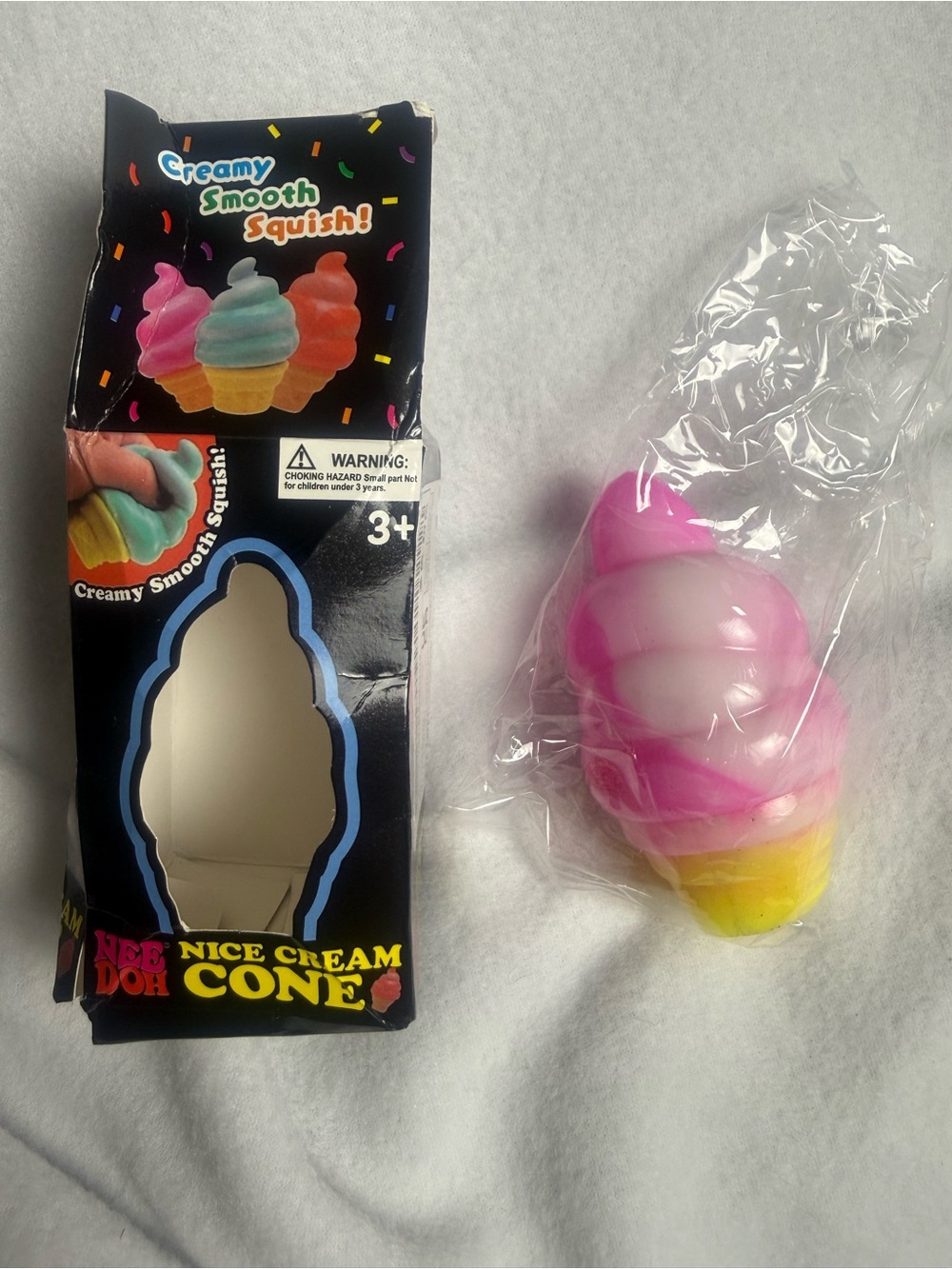 NeeDoh Nice Cream Cone Pink Yellow Ice Cream